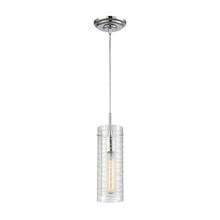 ELK Home Plus 56595/1 - Swirl 1-Light Mini Pendant in Polished Chrome with Clear Etched Glass