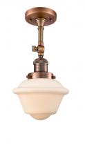 Innovations Lighting 201F-AC-G531 - Oxford - 1 Light - 7 inch - Antique Copper - Adjustable Semi-Flush Mount