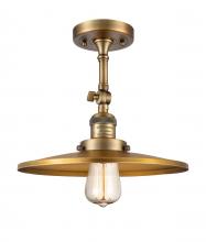 Innovations Lighting 201F-BB-MFR-BB-12 - Railroad - 1 Light - 12 inch - Brushed Brass - Adjustable Semi-Flush Mount