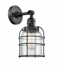Innovations Lighting 203SW-BK-G52-CE - Bell Cage - 1 Light - 6 inch - Matte Black - Adjustable Sconce
