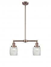 Innovations Lighting 209-AC-G302 - Colton - 2 Light - 22 inch - Antique Copper - Stem Hung - Adjustable Island Light