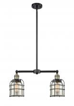 Innovations Lighting 209-BAB-G58-CE-LED - Bell Cage - 2 Light - 21 inch - Black Antique Brass - Stem Hung - Adjustable Island Light