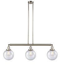 Innovations Lighting 213-PN-G204-8 - Beacon - 3 Light - 41 inch - Polished Nickel - Stem Hung - Adjustable Island Light