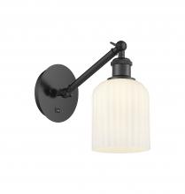 Innovations Lighting 317-1W-BK-G559-5GWH - Bridal Veil - 1 Light - 5 inch - Matte Black - Adjustable Sconce