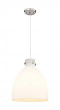 Innovations Lighting 410-1PL-SN-G412-14WH - Newton Bell - 1 Light - 14 inch - Satin Nickel - Cord hung - Pendant