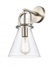 Innovations Lighting 410-1W-SN-G411-8CL - Newton Cone - 1 Light - 8 inch - Satin Nickel - Sconce