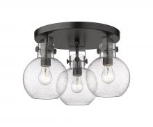 Innovations Lighting 411-3F-BK-G410-7SDY - Newton Sphere - 3 Light - 18 inch - Matte Black - Flush Mount