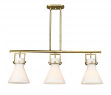 Innovations Lighting 411-3I-BB-G411-10WH - Newton Cone - 3 Light - 42 inch - Brushed Brass - Island Light