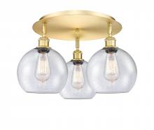 Innovations Lighting 516-3C-SG-G124-8 - Athens - 3 Light - 20 inch - Satin Gold - Flush Mount