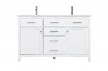 Elegant VF23354DWH - 54 Inch Double Bathroom Vanity In White