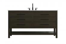 Elegant VF60560MMB - 60 inch Single Bathroom Vanity in Mocha Brown